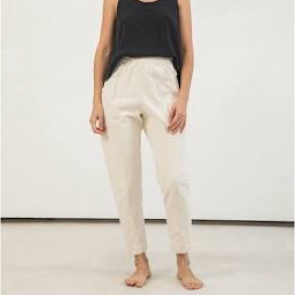 Elizabeth Suzann Clyde work pant cotton canvas size 4-S Tan